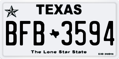 TX license plate BFB3594