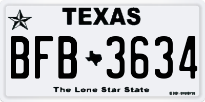TX license plate BFB3634