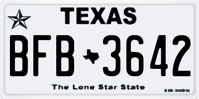 TX license plate BFB3642