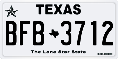 TX license plate BFB3712