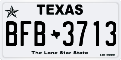 TX license plate BFB3713