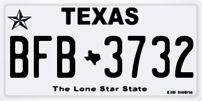 TX license plate BFB3732