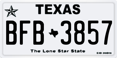 TX license plate BFB3857