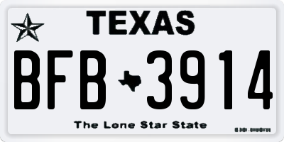 TX license plate BFB3914