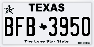 TX license plate BFB3950