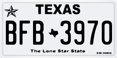 TX license plate BFB3970