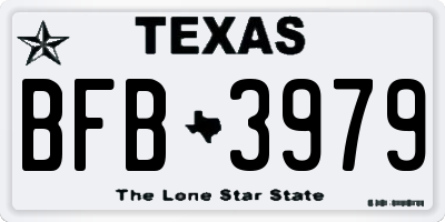 TX license plate BFB3979