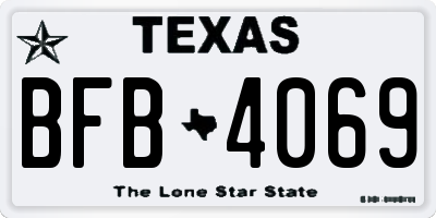 TX license plate BFB4069