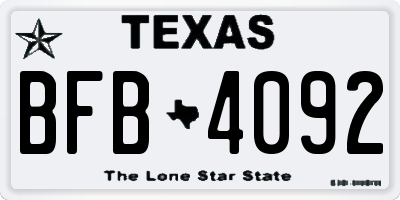 TX license plate BFB4092