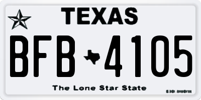 TX license plate BFB4105