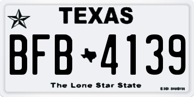 TX license plate BFB4139