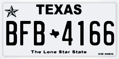 TX license plate BFB4166