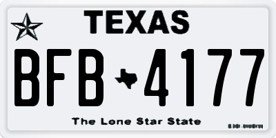 TX license plate BFB4177