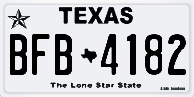 TX license plate BFB4182