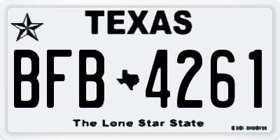 TX license plate BFB4261