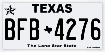 TX license plate BFB4276