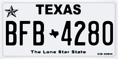 TX license plate BFB4280