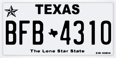 TX license plate BFB4310