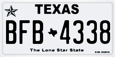 TX license plate BFB4338