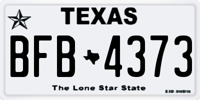 TX license plate BFB4373