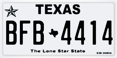 TX license plate BFB4414