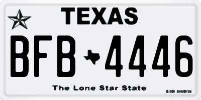 TX license plate BFB4446