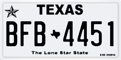 TX license plate BFB4451