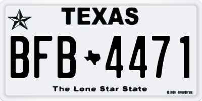 TX license plate BFB4471