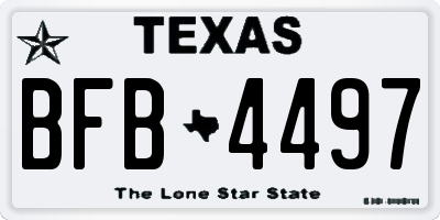 TX license plate BFB4497