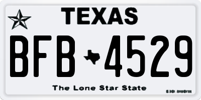 TX license plate BFB4529