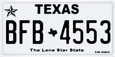 TX license plate BFB4553