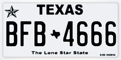 TX license plate BFB4666