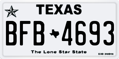TX license plate BFB4693