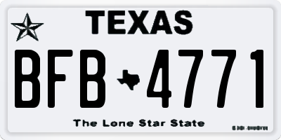 TX license plate BFB4771