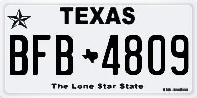 TX license plate BFB4809