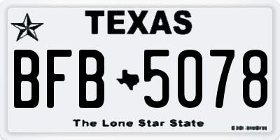 TX license plate BFB5078
