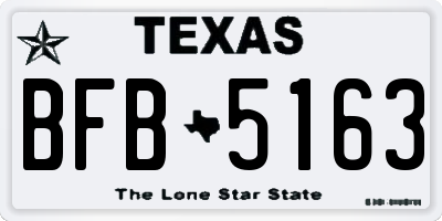 TX license plate BFB5163