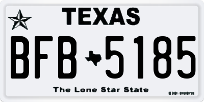 TX license plate BFB5185