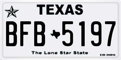 TX license plate BFB5197