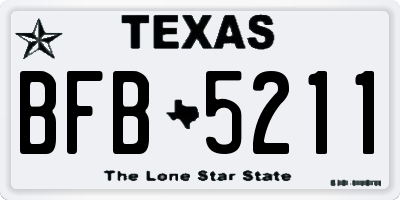 TX license plate BFB5211
