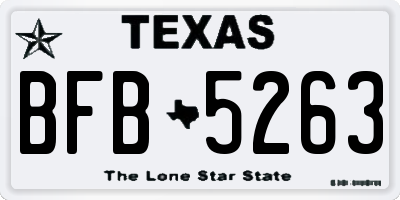 TX license plate BFB5263