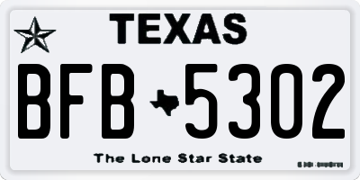TX license plate BFB5302