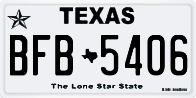 TX license plate BFB5406