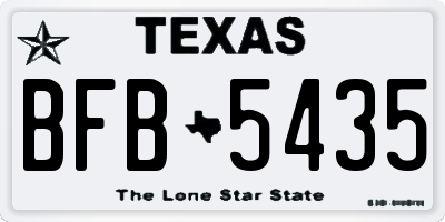 TX license plate BFB5435