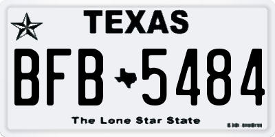 TX license plate BFB5484