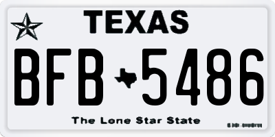 TX license plate BFB5486