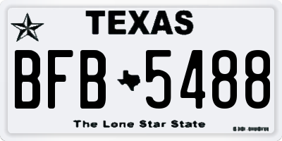 TX license plate BFB5488