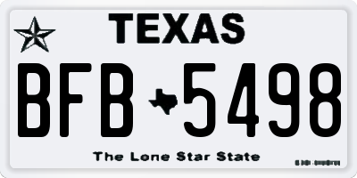 TX license plate BFB5498