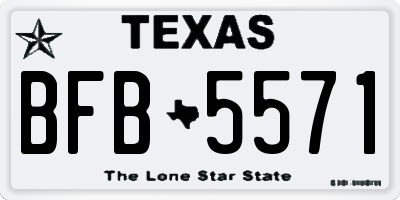 TX license plate BFB5571