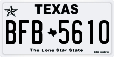 TX license plate BFB5610